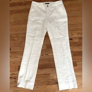 Chaps RL Women sandy lane White 100% linen Pants size 10